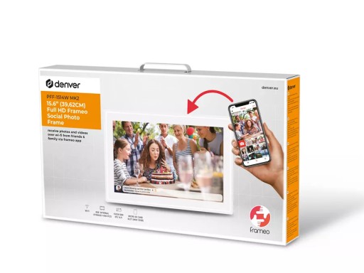 ЦИФРОВАЯ РАМКА Denver 15,6 дюйма Touch 8 ГБ Frameo MicroSD Wi-Fi