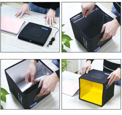 NAMIOT BEZCIENIOWY STUDIO DO ZDJĘĆ FOTOGRAFICZNY LED 25CM