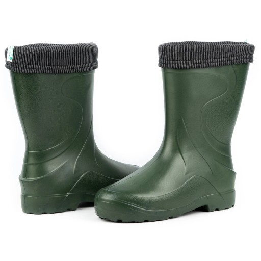 Lekkie Buty Kalosze Gumowce Gumiaki EVA ocieplane VERONA oliwka 35