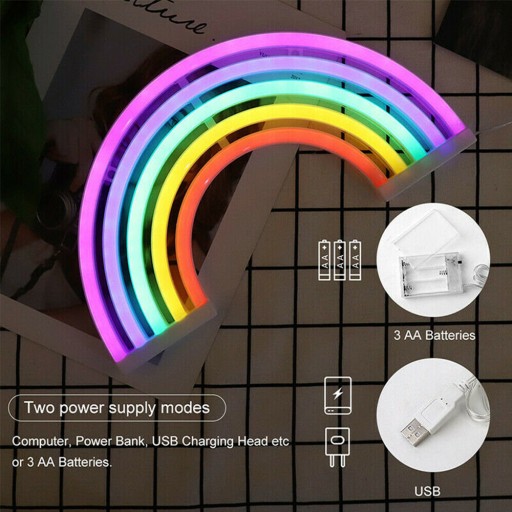 Светодиодный 3D-радужный ночник USB неоновая лампа
