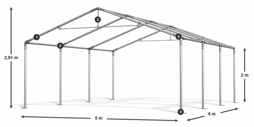 Namioty Warsztatowe 5x6m Garaże DAS 580 S