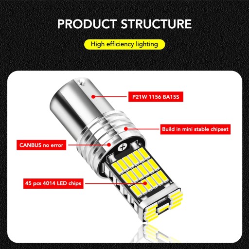 2 шт. 1156 BA15S P21W S25 7506 светодиодные лампы высокой мощности 45 шт. 4014SMD Super