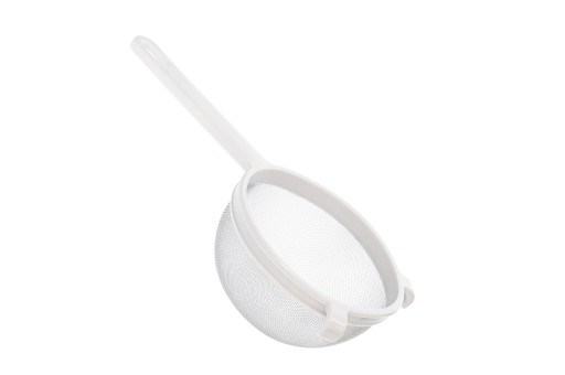 SITKO KUCHENNE PLASTIKOWE KOMPLET CEDZAKÓW 3 SZT. Z DŁUGIMI RĄCZKAMI BIAŁE