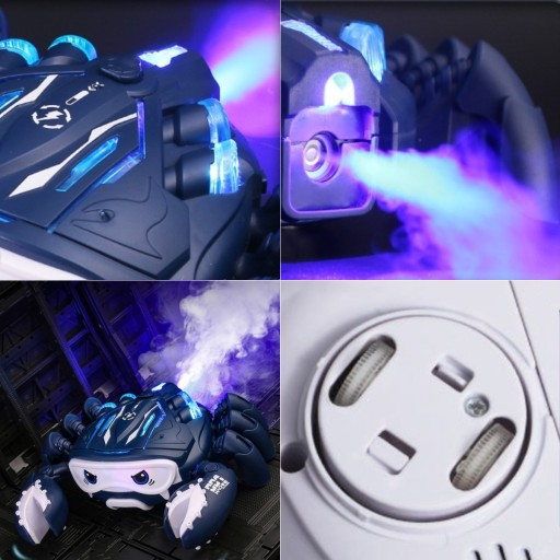 ZABAWKI PEŁZAJĄCY KRAB ZABAWKI INTERAKTYWNE DLA DZIECI SPRAY LED MUZYKA