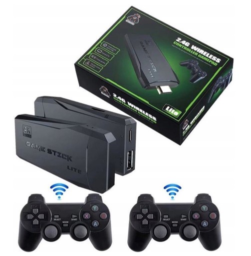 ИГРОВАЯ КОНСОЛЬ ДЛЯ ТЕЛЕВИЗОРА HDMI С 2 ГЕЙМПАДАМИ, КАРТА ПАМЯТИ 64 ГБ, 20 000+ ИГР