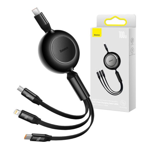 ТЕЛЕФОННЫЙ КАБЕЛЬ BASEUS USB TYPE C 3IN1 MICRO USB LIGHTNING QC 100 Вт 1,1 М