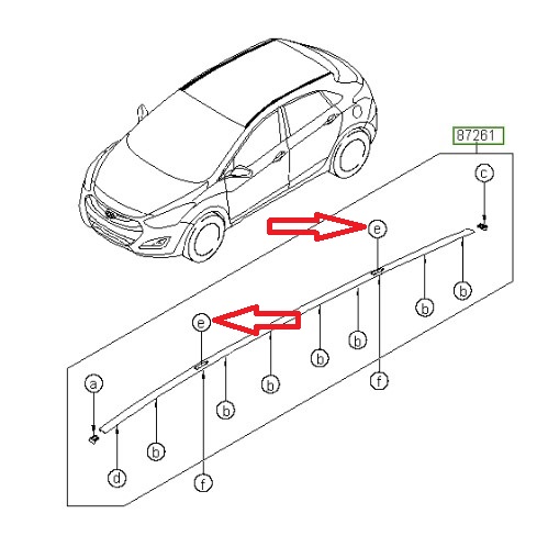 Крышка накладки на крышу Hyundai i20 i30