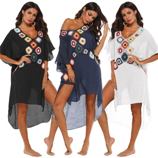 PAREO TUNIKA PLAŻOWA AŻUR KORONKOWA SUKIENKA BOHO