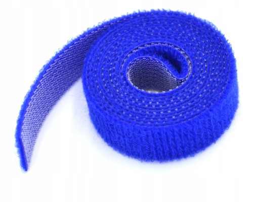 NIEBIESKA TAŚMA NIEBIESKI RZEPOWA OPASKA RZEP ORGANIZER KABLI 15mm 1m