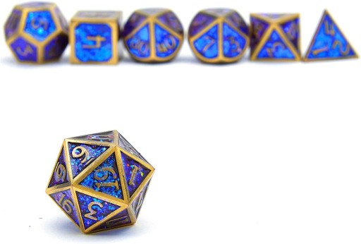 ZAPADA NOC ZESTAW 7 METALOWYCH KOŚCI RPG