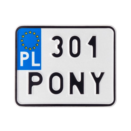 Рельефная табличка на номерную рамку мопеда, скутера, мотоцикла М1 PONY