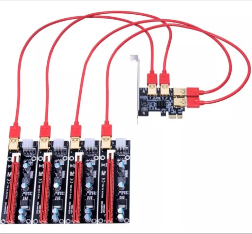 Разветвитель переходной платы PCI-E PORT ADAPTER 1x4 GPU ver006s