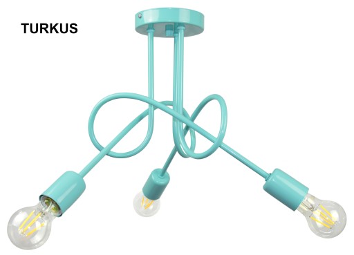 Детский подвесной потолочный светильник Loft Pastel Бирюзовый Multi Edison Led