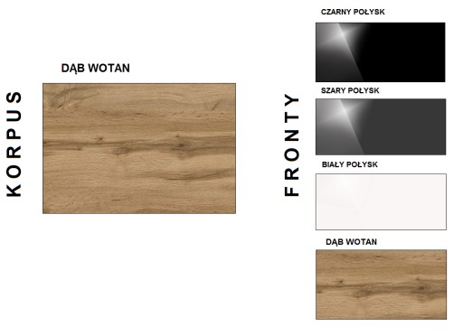 STOJĄCA SZAFKA RTV 120 CM DĄB WOTAN / POŁYSK/ MAT