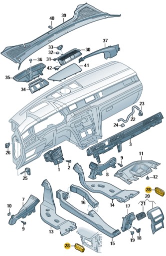 ВЕНТИЛЯЦИОННАЯ РЕШЕТКА SKODA OCTAVIA IV RAPID