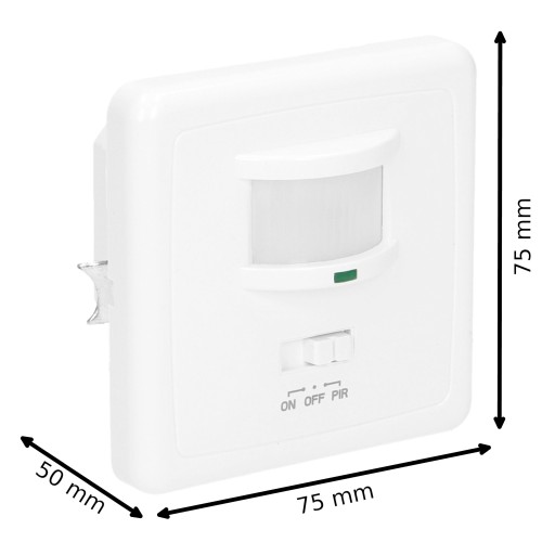 Czujnik Ruchu Zmierzchu PIR Podtynkowy do LED Do Zabudowy 3-żyłowy 160°