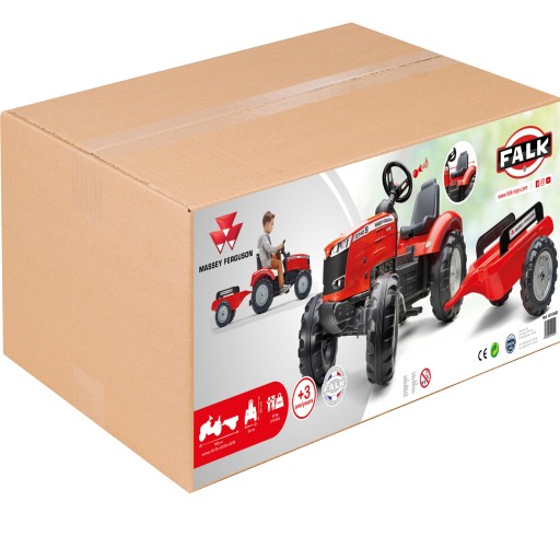 ПЕДАЛЬНЫЙ ТРАКТОР FALK MASSEY FERGUSON С ПРИЦЕПОМ КРАСНЫЙ