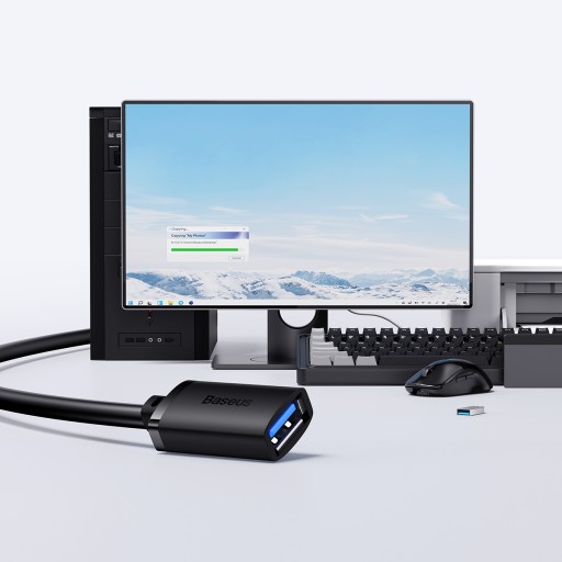 BASEUS KABEL USB MĘSKI ŻEŃSKI PRZEDŁUŻACZ USB 3.0 TRANSFER DANYCH 5GB/S 3M