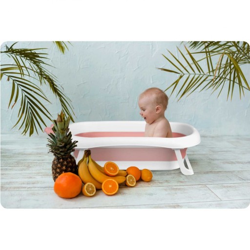 Детская ванночка с подушкой RK-280 бело-розовая Ricokids