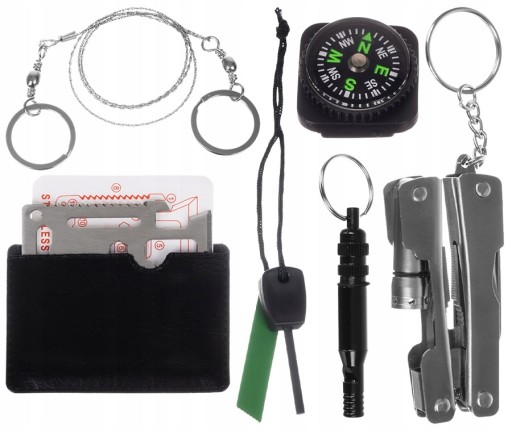 Survival Survival Kit Essentials 7in1* Набор для выживания, компас, многофункциональный инструмент