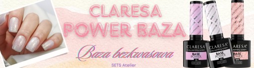 CLARESA RUBBER BAZA POWER BAZA BEZKWASOWA DO PAZNOKCI MIX KOL ZESTAW 2+1