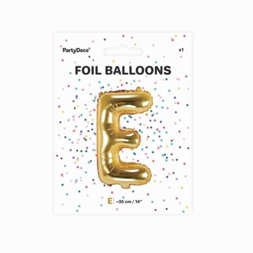 Balon foliowy Litera E Litera napis złota Urodziny
