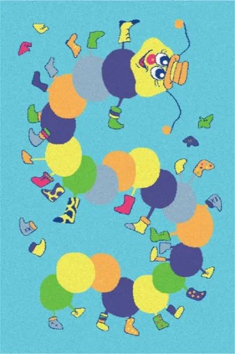 Ковер FUNKY TOP 240x330 IWO лазурный гусеница бирюзовый