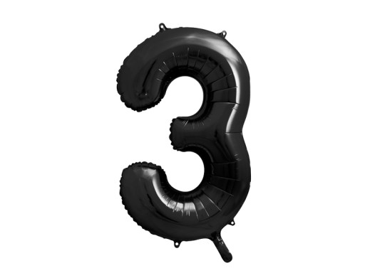 Фольгированный шар №3, черный, 86 см.