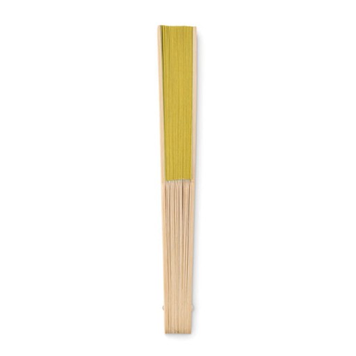 WACHLARZ Bambusowy Drewniany + Papier - ŻÓŁTY
