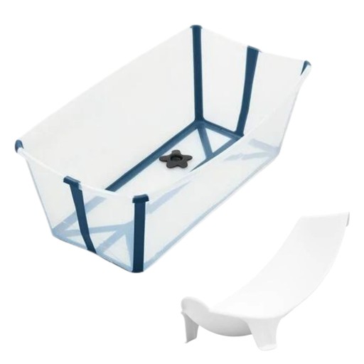 STOKKE FLEXI BATH X-Large Прозрачный синий набор со вкладышем для новорожденных