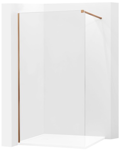 MEXEN KIOTO ŚCIANKA PRYSZNICOWA WALK-IN 120 x 200 CM ROSE GOLD szkło 8 mm