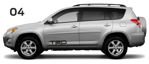 Naklejki Toyota RAV4 na boki - 1 kolor