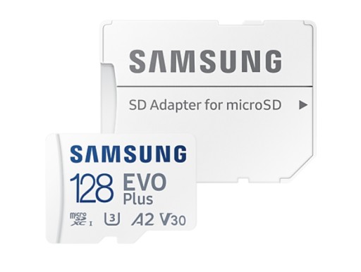 Карта microSD Samsung EVO Plus 128 ГБ, 130 МБ/с.