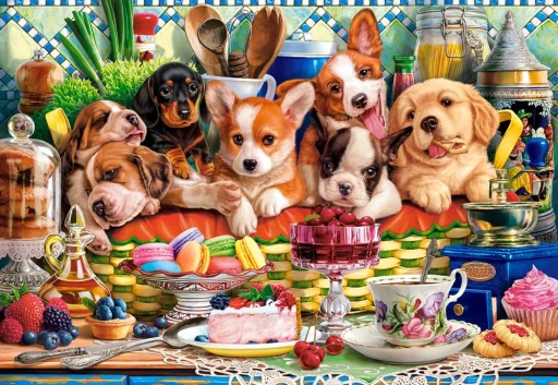 PUZZLE 1000 UKŁADANKA ZWIERZĘTA PSY PIESKI SZCZENIĘTA SZCZENIAKI 9+ CASTOR