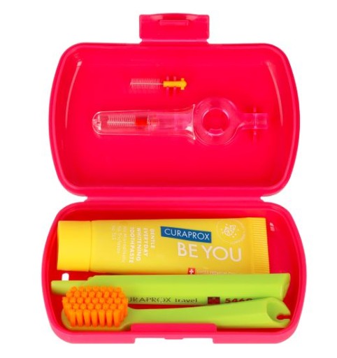 CURAPROX Travel Set дорожный набор зубных щеток 5460 шт. 07 и 09 шт. РОЗОВЫЙ