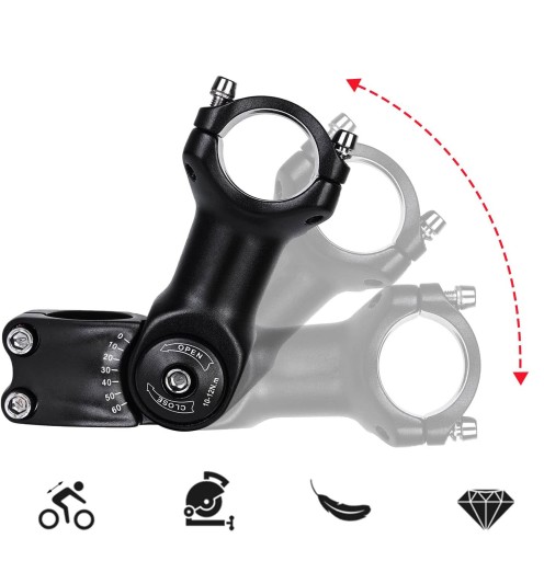 MOSTEK ROWEROWY 110MM MOSTEK MTB REGULOWANY 60° PODWYŻSZENIE KIEROWNICY