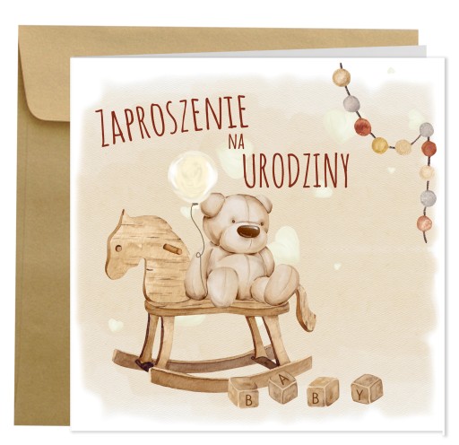 ZAPROSZENIA PERŁOWE na URODZINY Z KOPERTĄ