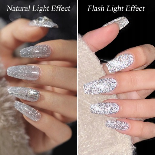 MIZHSE 10ML/7ML Reflective Glitter Gel Nail P