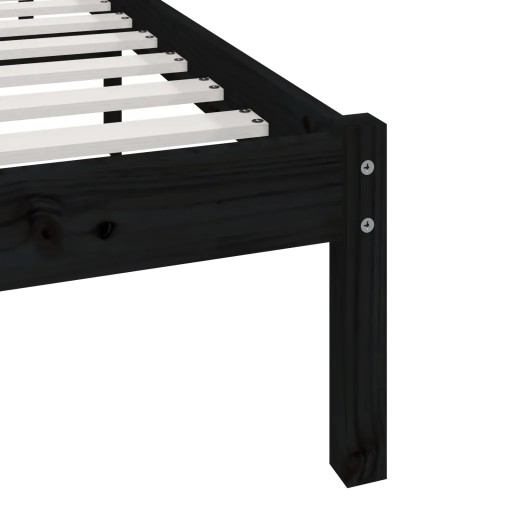 VidaXL Каркас кровати, черный, массив сосны, 12 шт.