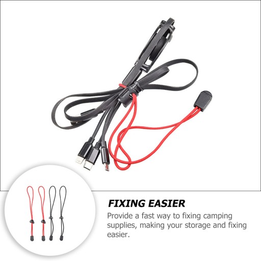 Черные кабельные стяжки BUNGEE CORD CARRY, 4 шт.