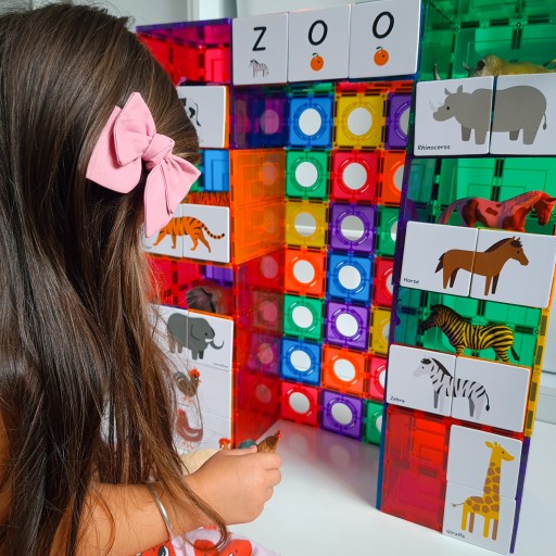 Nakładki na klocki magnetyczne puzzle 40 el. Duo Animal Puzzle Pack