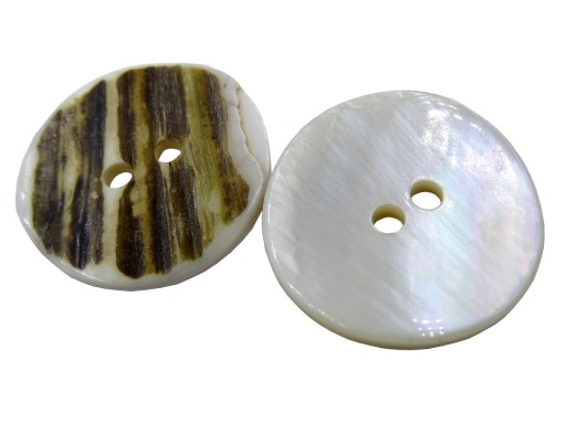 20mm Guziki AKOJA z masy perłowej BIAŁE PERŁOWE JASNE ECRU K404 18961