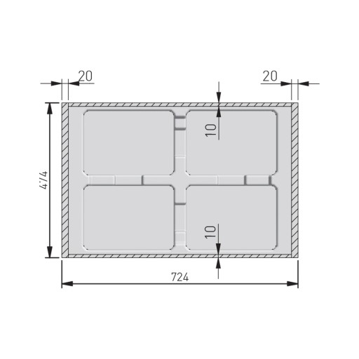 Контейнер для мусора AXISPACE 80 4x15 л