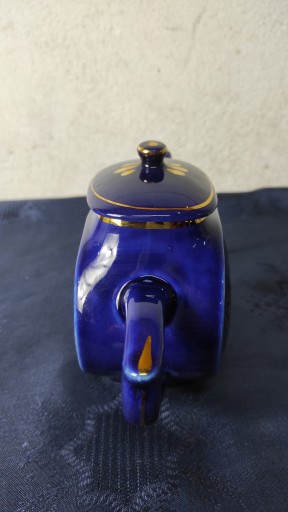Гжельский фарфоровый кувшин, русский фарфор, золочение кобальтом.