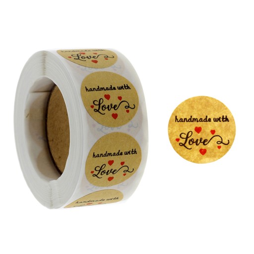 Naklejki Ozdobne Okrągłe Handmade 500 szt