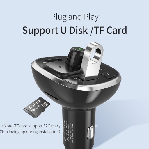 FM-ПЕРЕДАТЧИК BLUETOOTH 5.0 ЗАРЯДНОЕ УСТРОЙСТВО ESSAGER 4в1