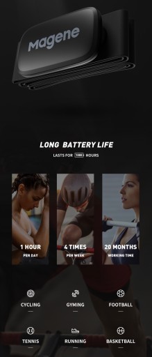 MAGENE Pas TĘTNA Bluetooth ANT+ GARMIN ZWIFT ENDOM