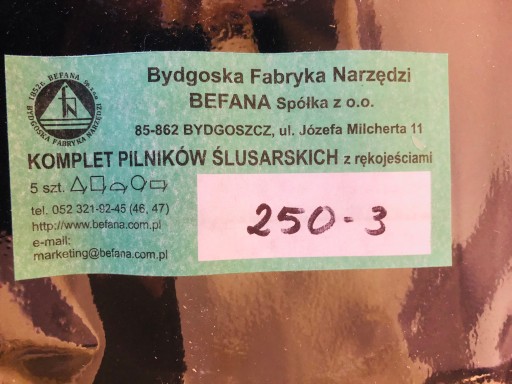 Befana Набор слесарных напильников по металлу 250х3