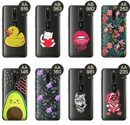 ETUI DO XIAOMI REDMI 8 WZORY BEZ TŁA NAKLEJKI STICKER OBUDOWA POKROWIEC
