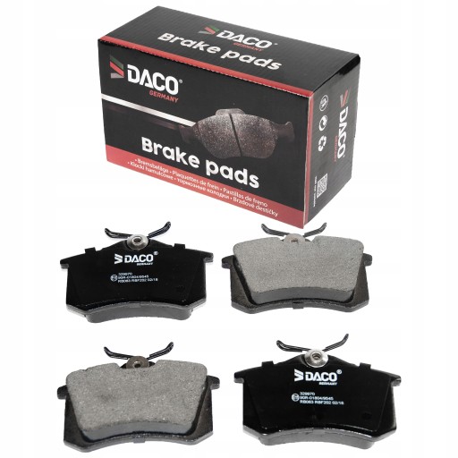 Диски, Колодки ЗАДНИЕ DACO Peugeot Partner I 307 1007